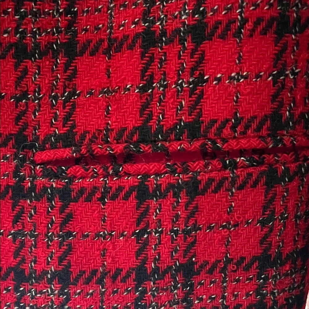 Alfred Dunner Red and Black Checkered Blazer - Picture 4 of 5